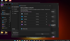 shows default folders backup onedrive