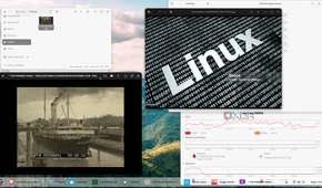 Shows Zorin OS running Media video and photos