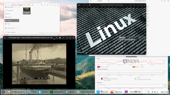 Shows Zorin OS running Media video and photos