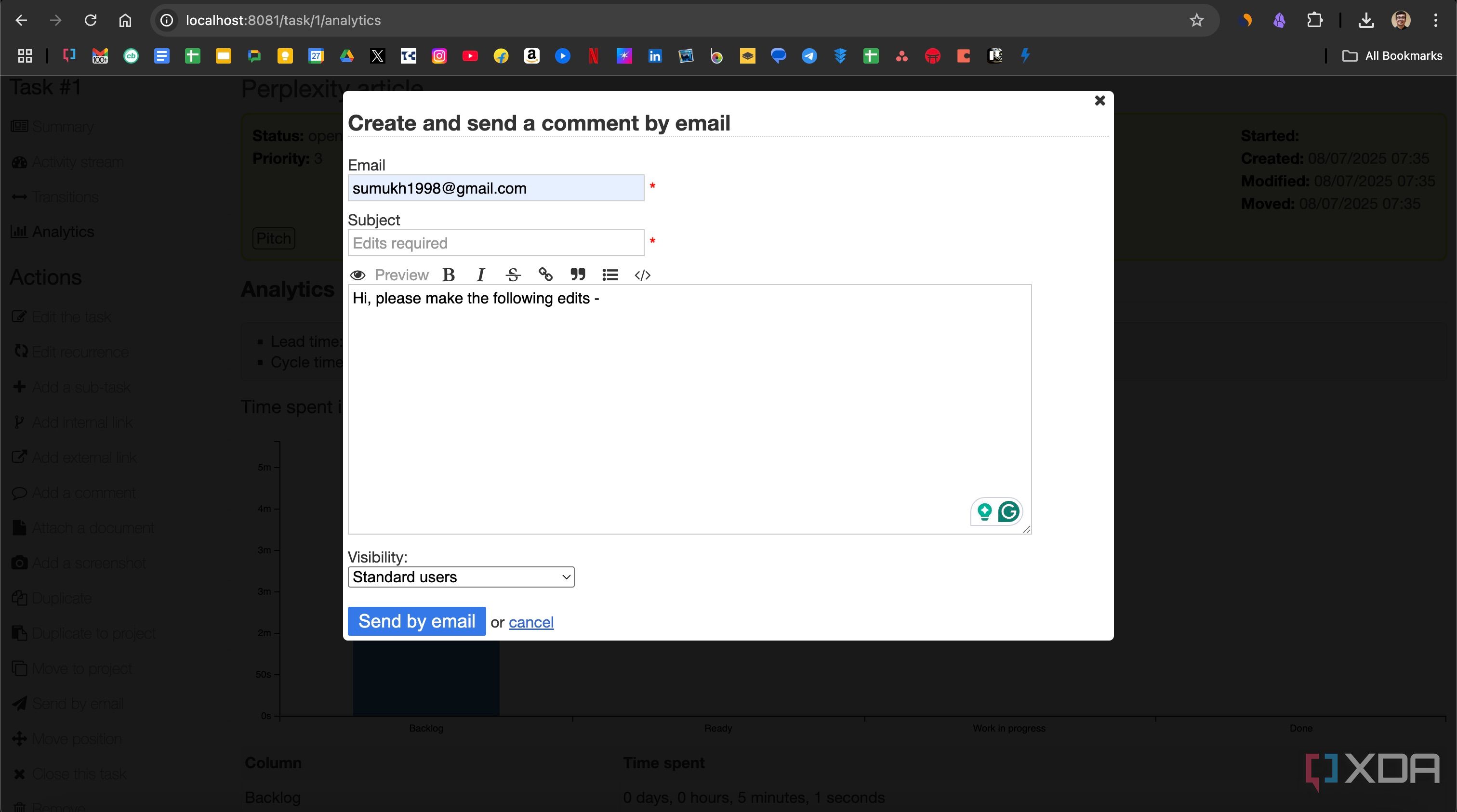 Add comments and email
