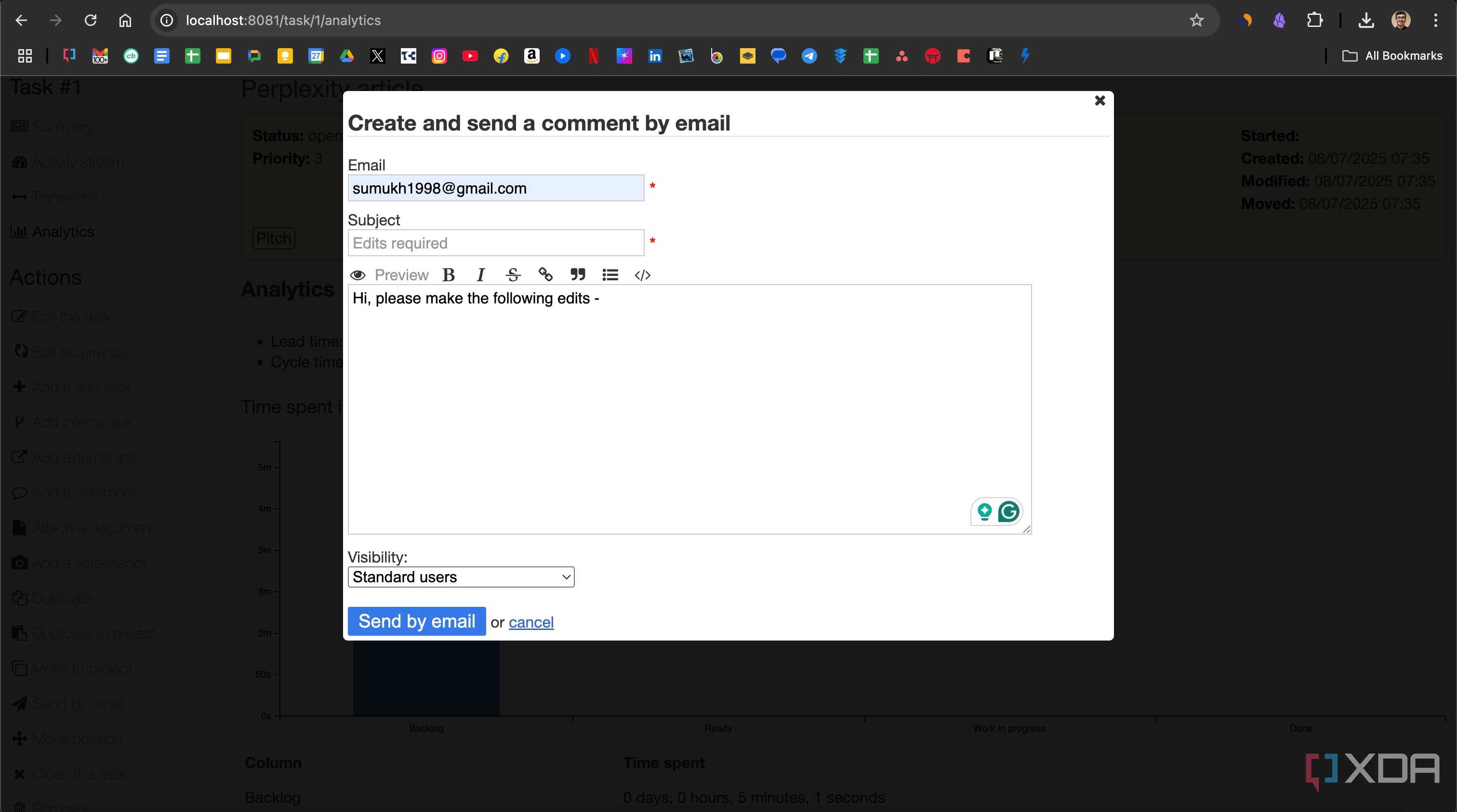 Add comments and email