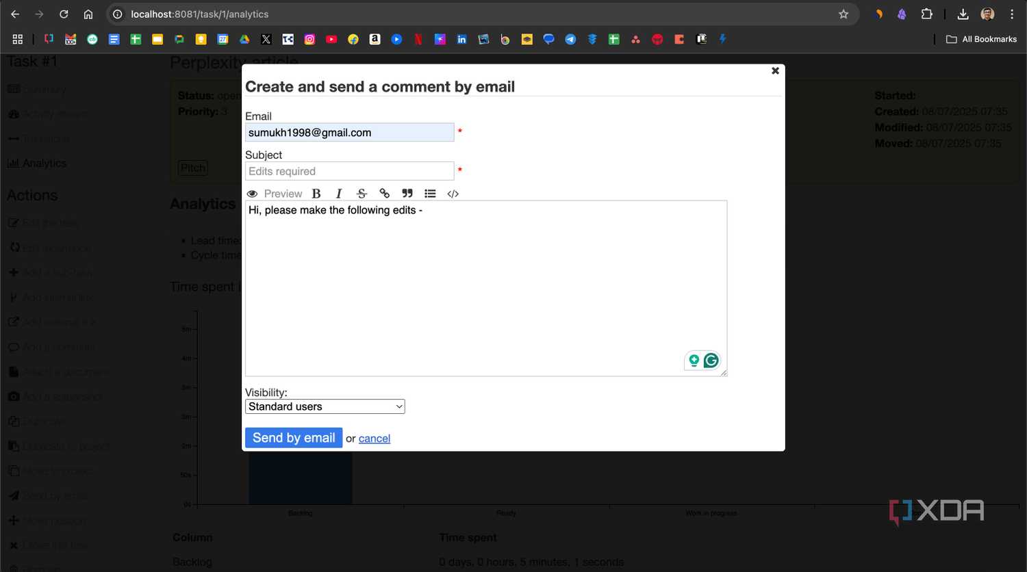 Add comments and email