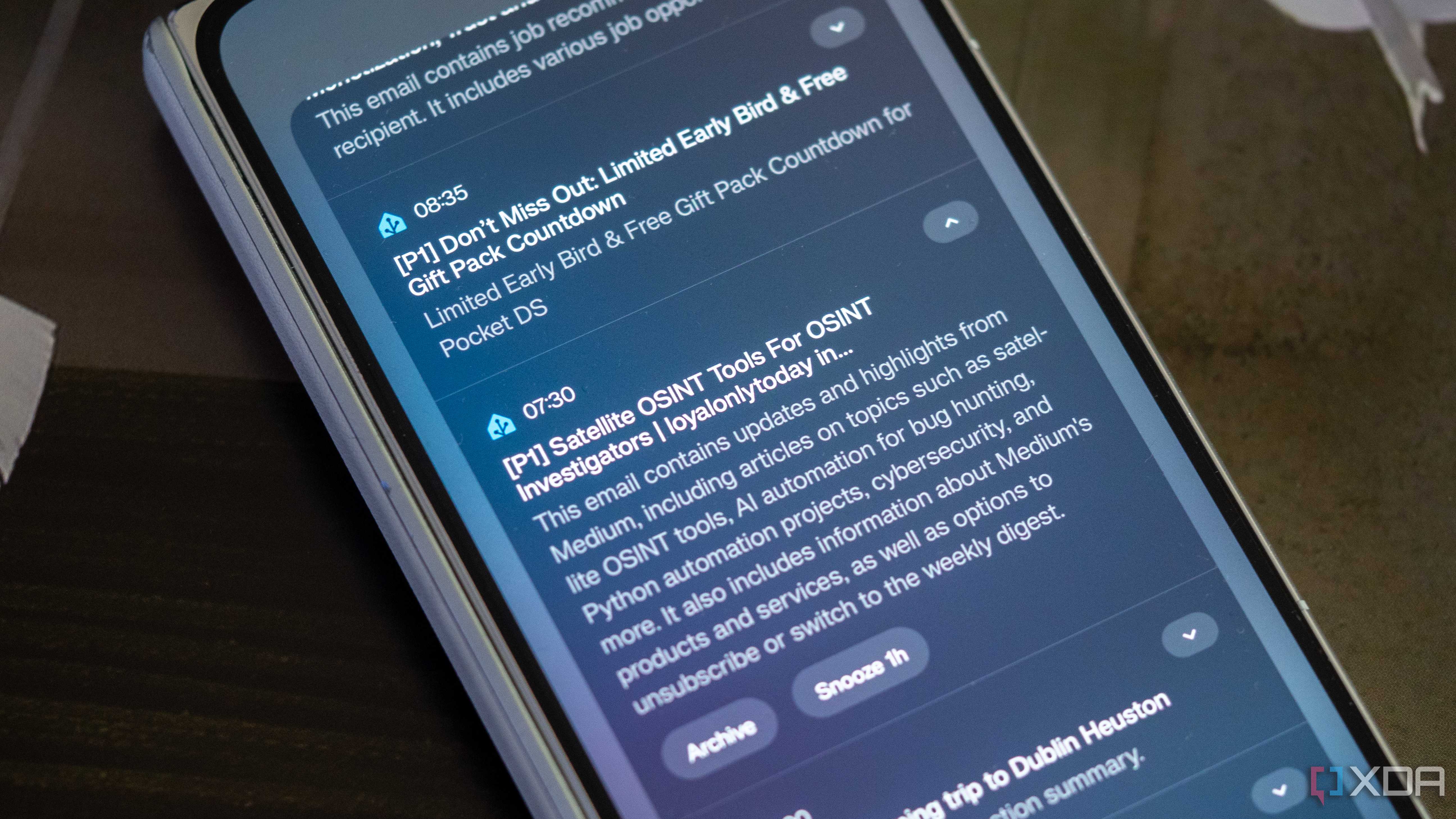 An email summary generated using a local LLM and Home Assistant
