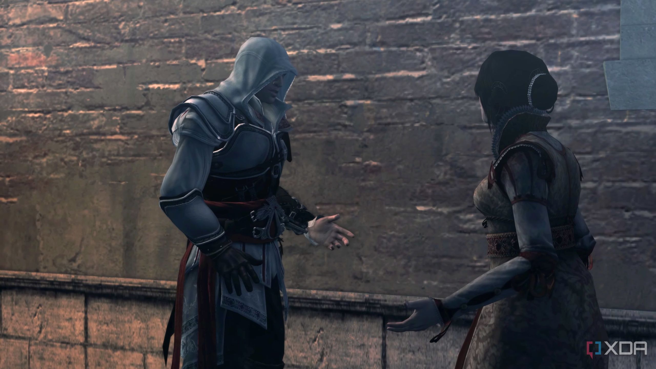 Ezio and Cristina fight in Assassin's Creed Brotherhood.