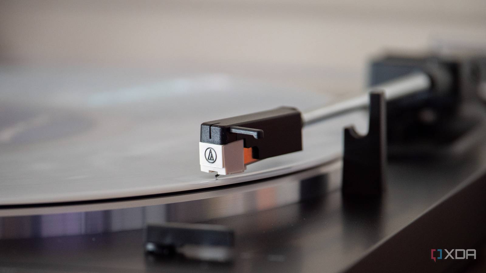 Audio Technica LP60XBT stylus on a vinyl