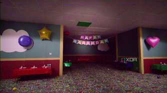 A screenshot from Backrooms: Escape Together with ShaderGlass.