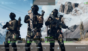 Three players readying up in the Battlefield 6 open beta.