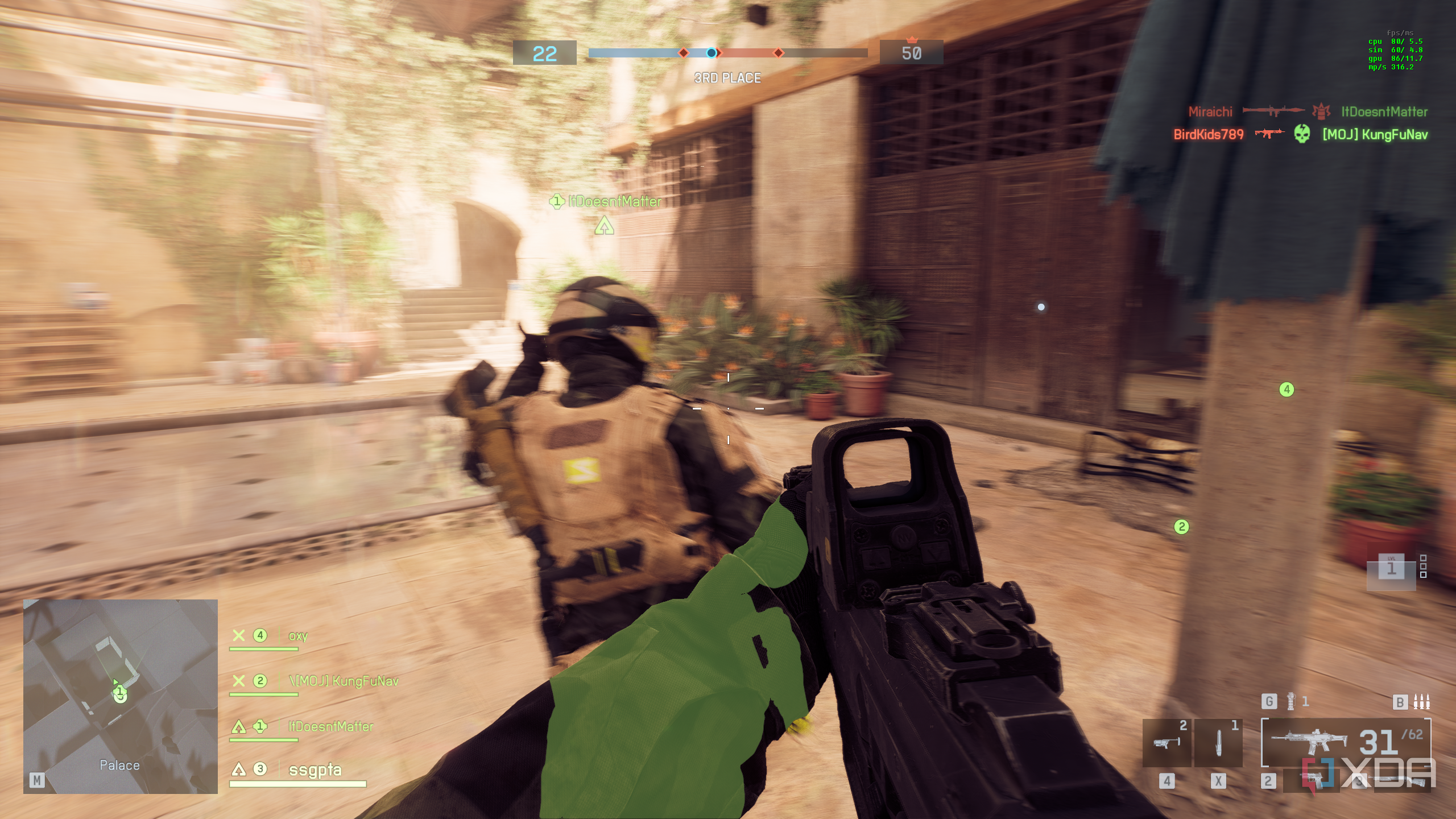 Aiming down sights in the Battlefield 6 open beta.