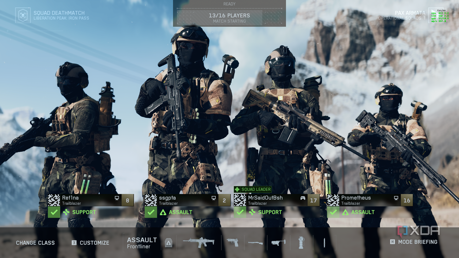 A full squad getting ready in the BF 6 open beta.