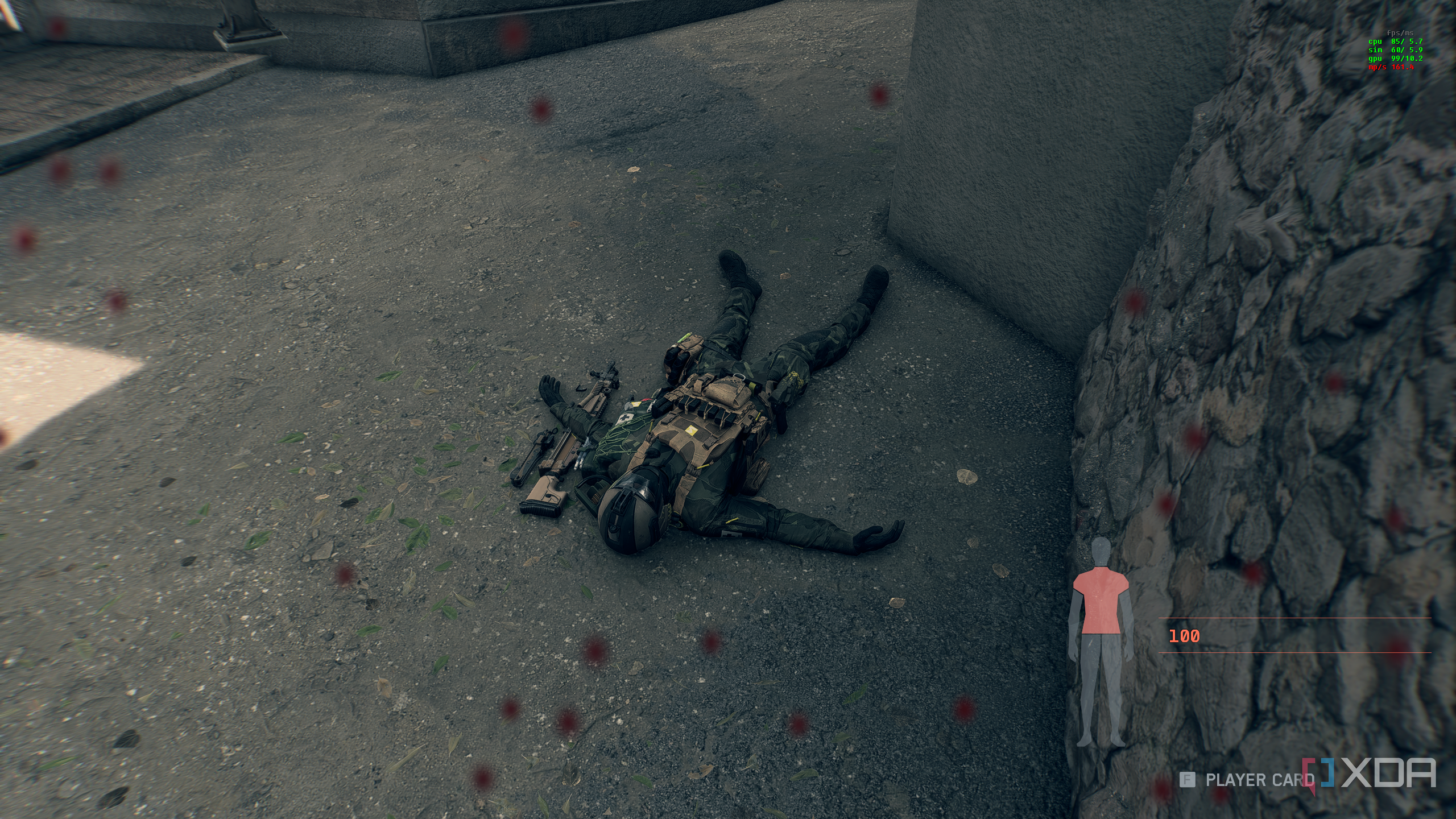 A dead player in the Battlefield 6 open beta.