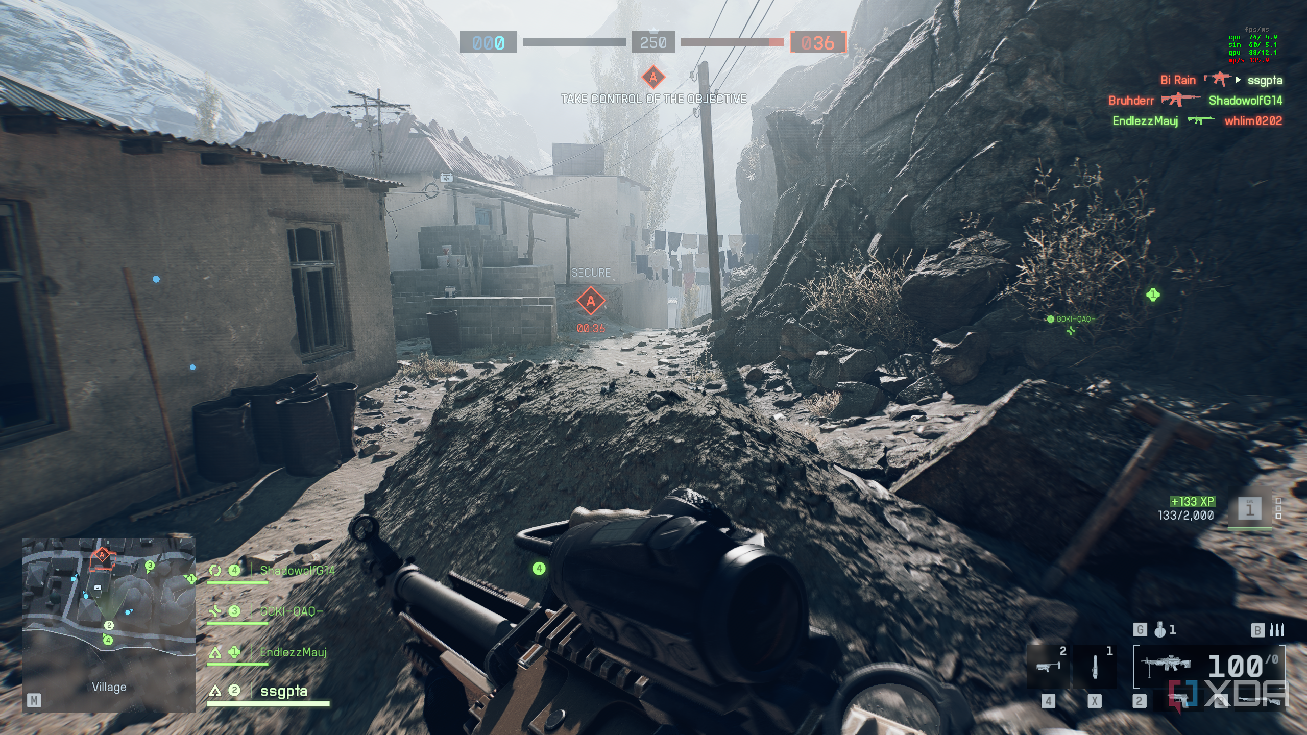 A screenshot from Battlefield 6's open beta.