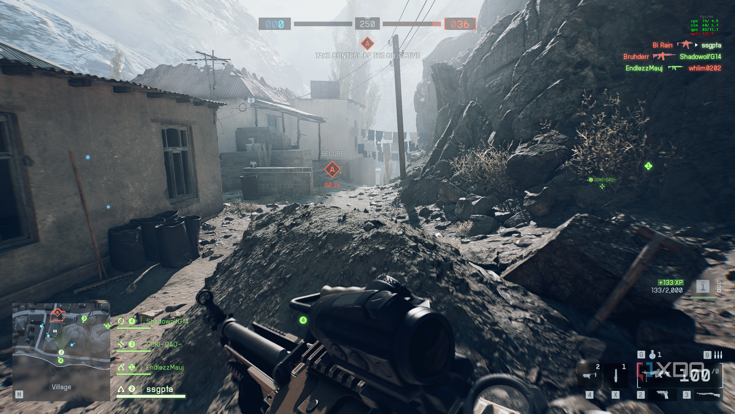 A screenshot from Battlefield 6's open beta.