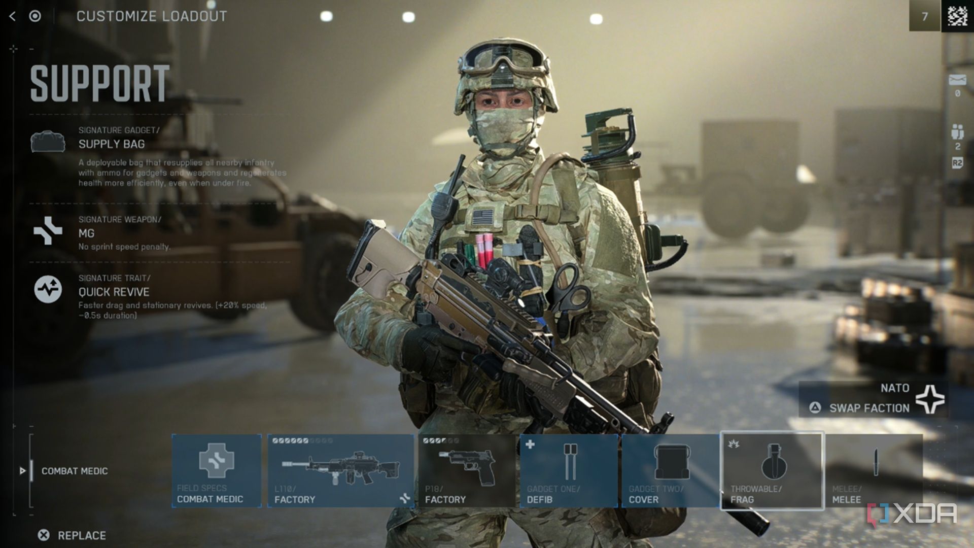 A screenshot of the support class in the Battlefield 6 open beta