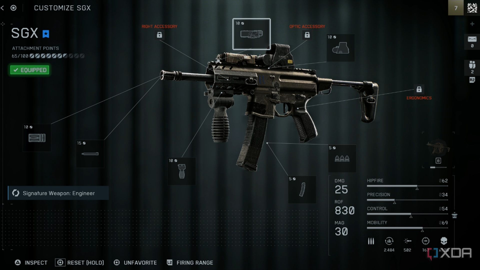 A screenshot of weapon customization in the Battlefield 6 open beta
