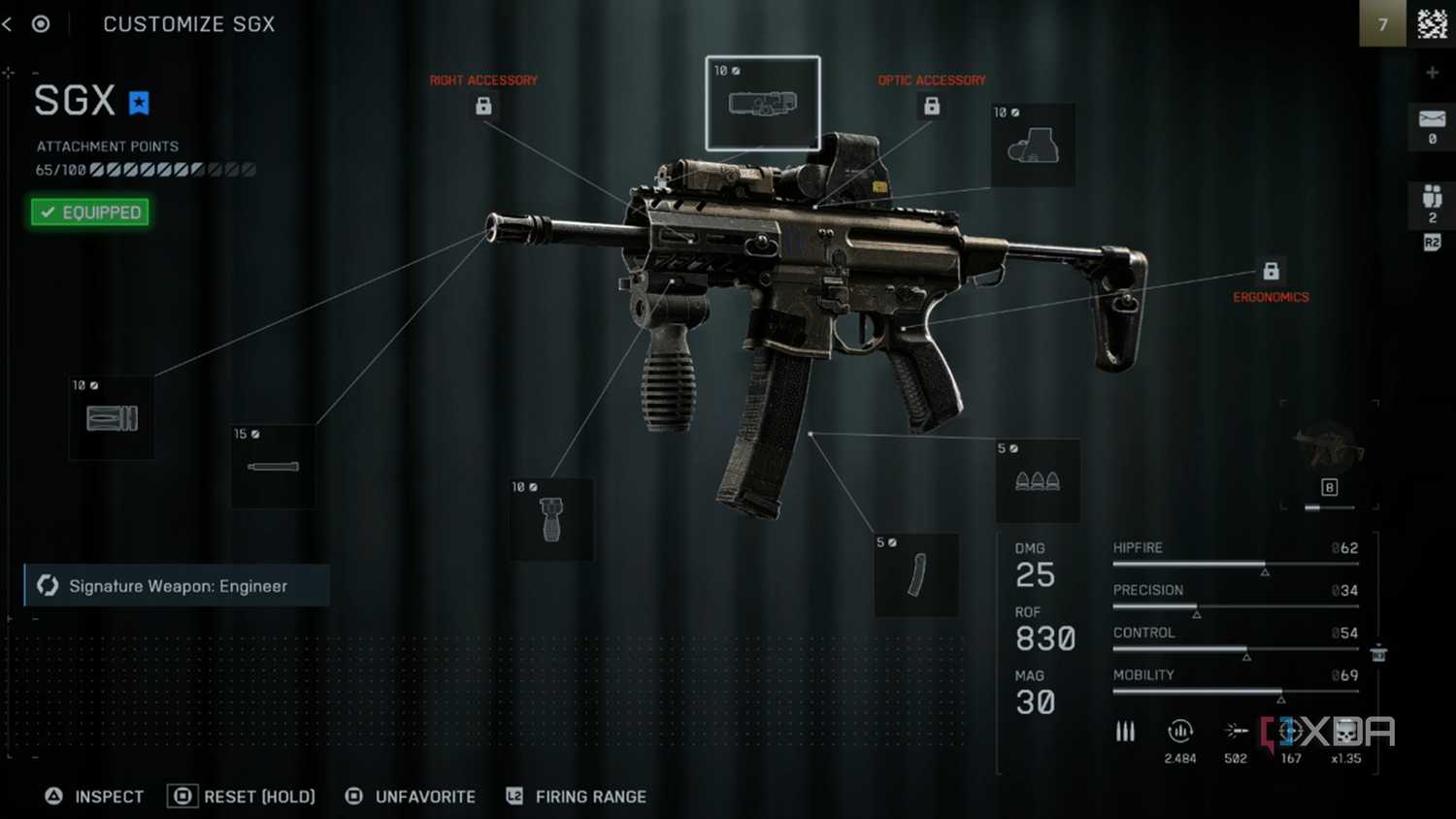 A screenshot of weapon customization in the Battlefield 6 open beta