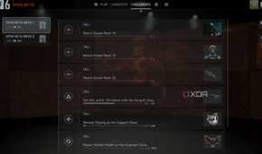 A screenshot of the Challenge listing and rewards from the Battlefield 6 open beta