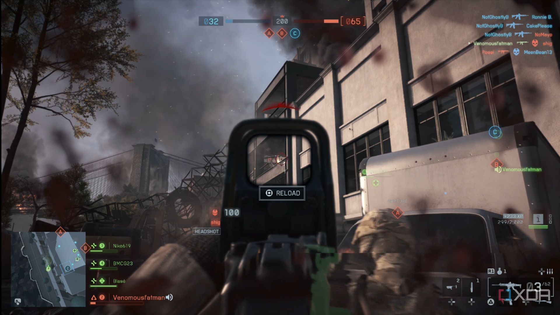 A screenshot of gameplay from the Battlefield 6 open beta