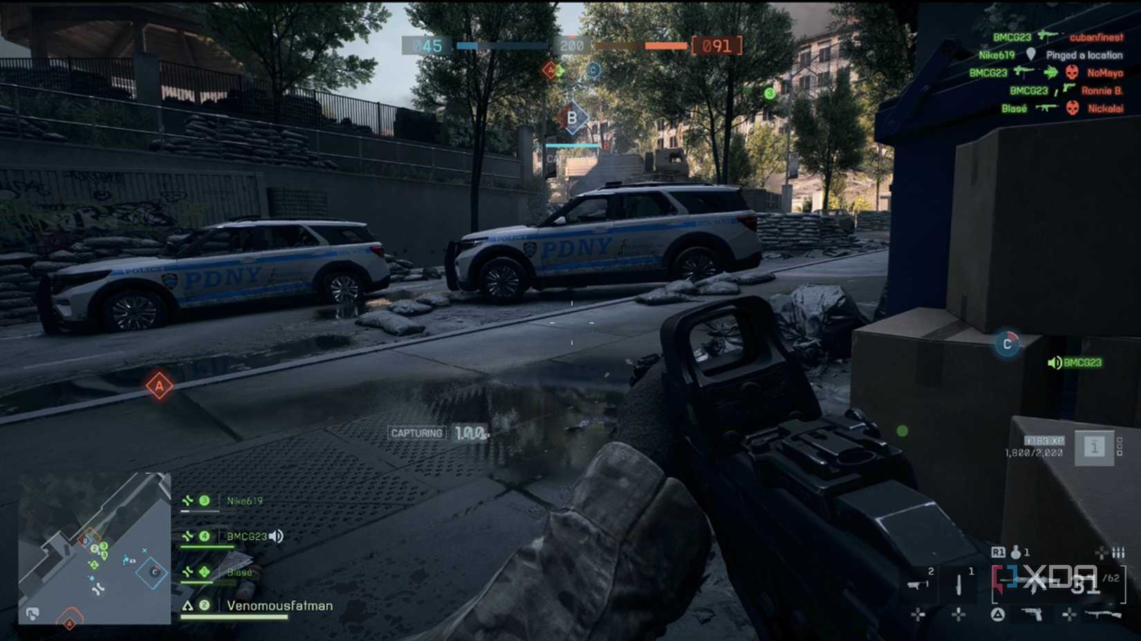 A screenshot of Domination gameplay from the Battlefield 6 open beta