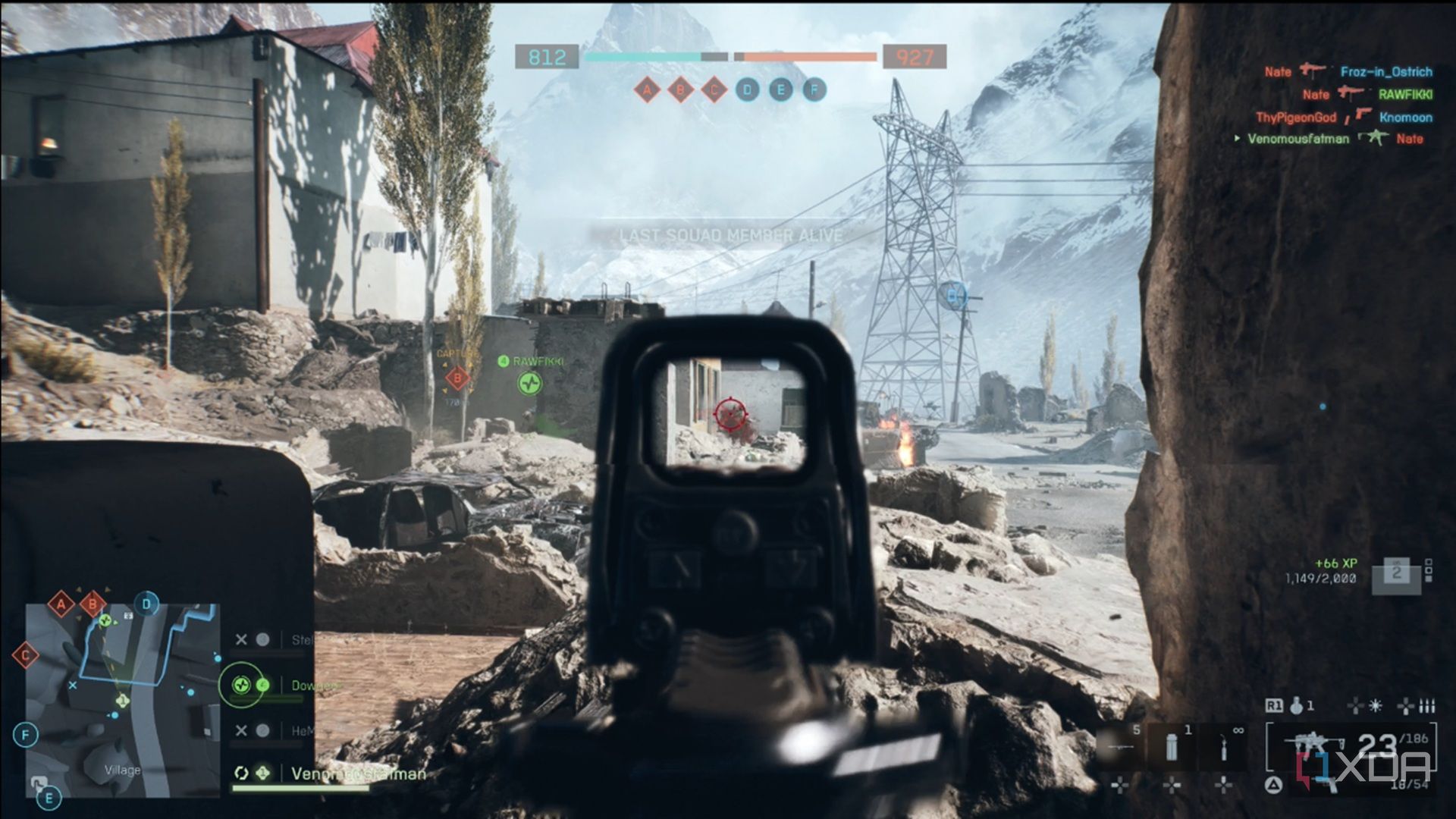 A screenshot of gameplay from the Battlefield 6 open beta.