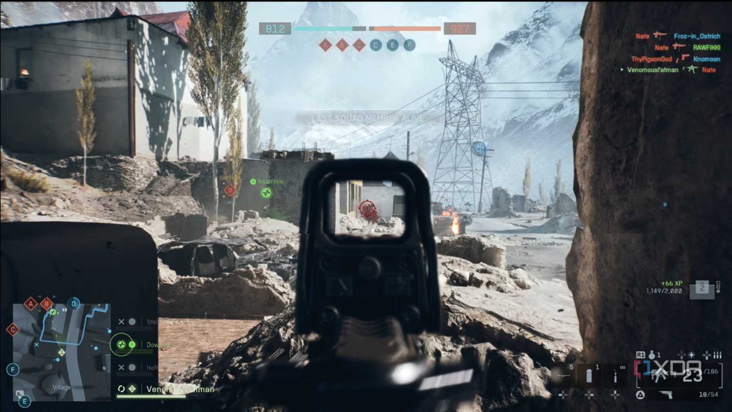 A screenshot of gameplay from the Battlefield 6 open beta.