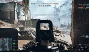 A screenshot of gameplay from the Battlefield 6 open beta.
