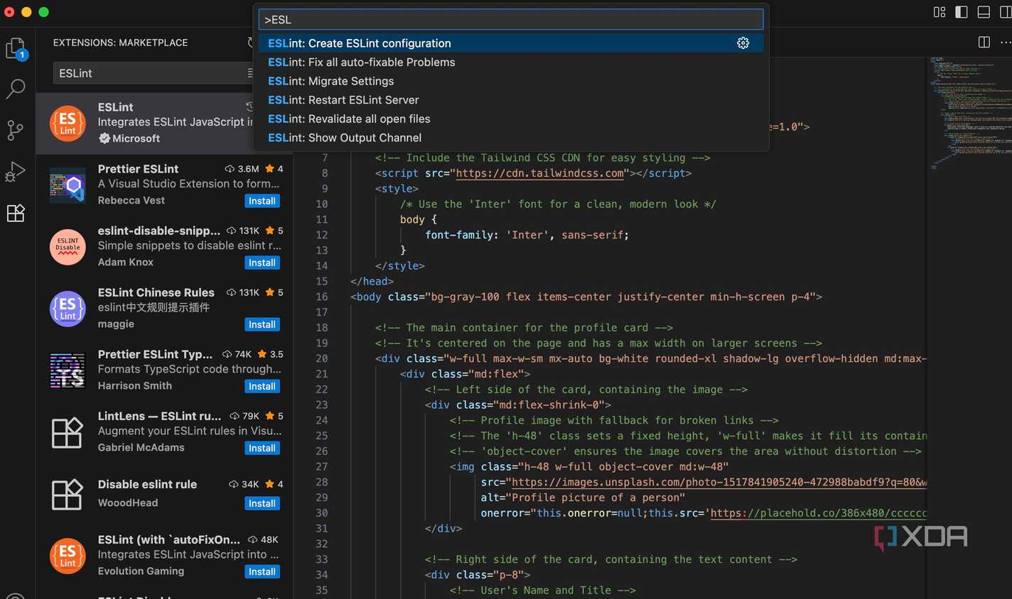 ESLint VS Code extension