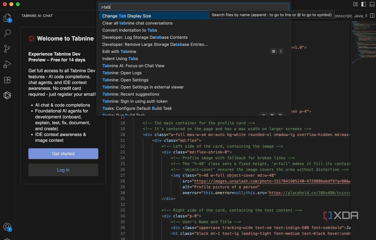 Tabnine VS Code extension