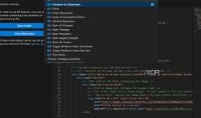 VS code editor with search bar