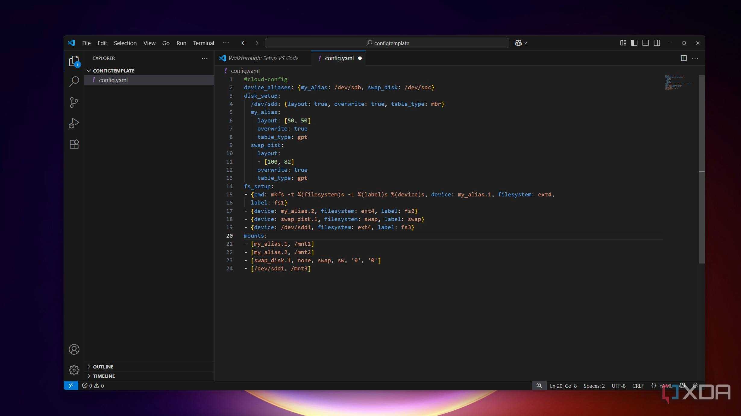 Proxmox Cloud-Init YAML file open in Visual Studio Code