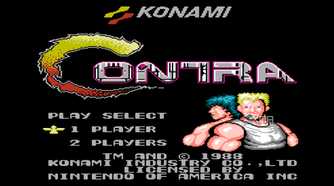 The main menu for Contra.