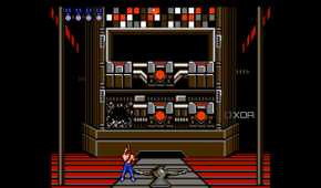 Stage 2 of Contra running on a NES emulator.