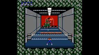 Stage 2 of Contra running on a NES emulator.