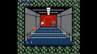 Stage 2 of Contra running on a NES emulator.