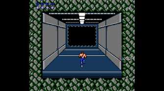 Stage 2 of Contra running on a NES emulator.