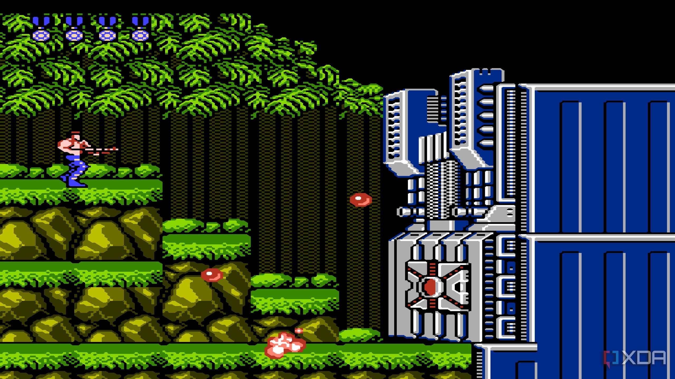 The stage 1 boss in Contra with 30 lives.