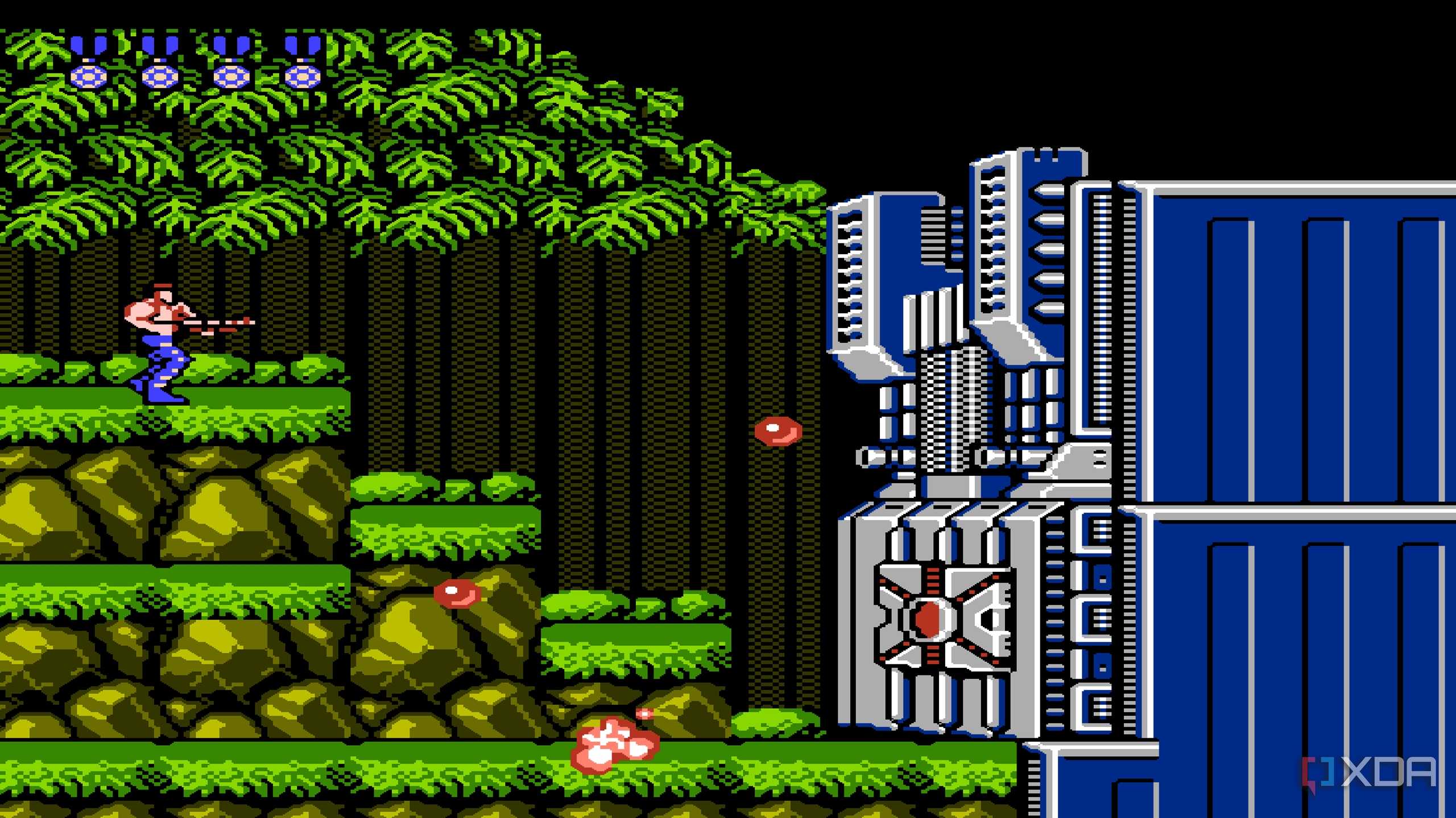 The stage 1 boss in Contra with 30 lives.