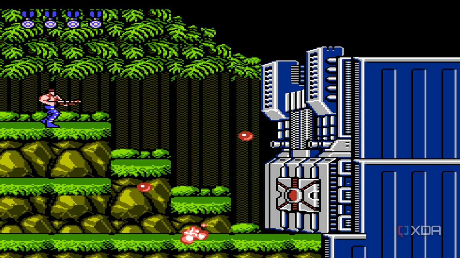 The stage 1 boss in Contra with 30 lives.