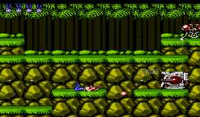 The first stage in Contra on the NES with the Konami code activated.