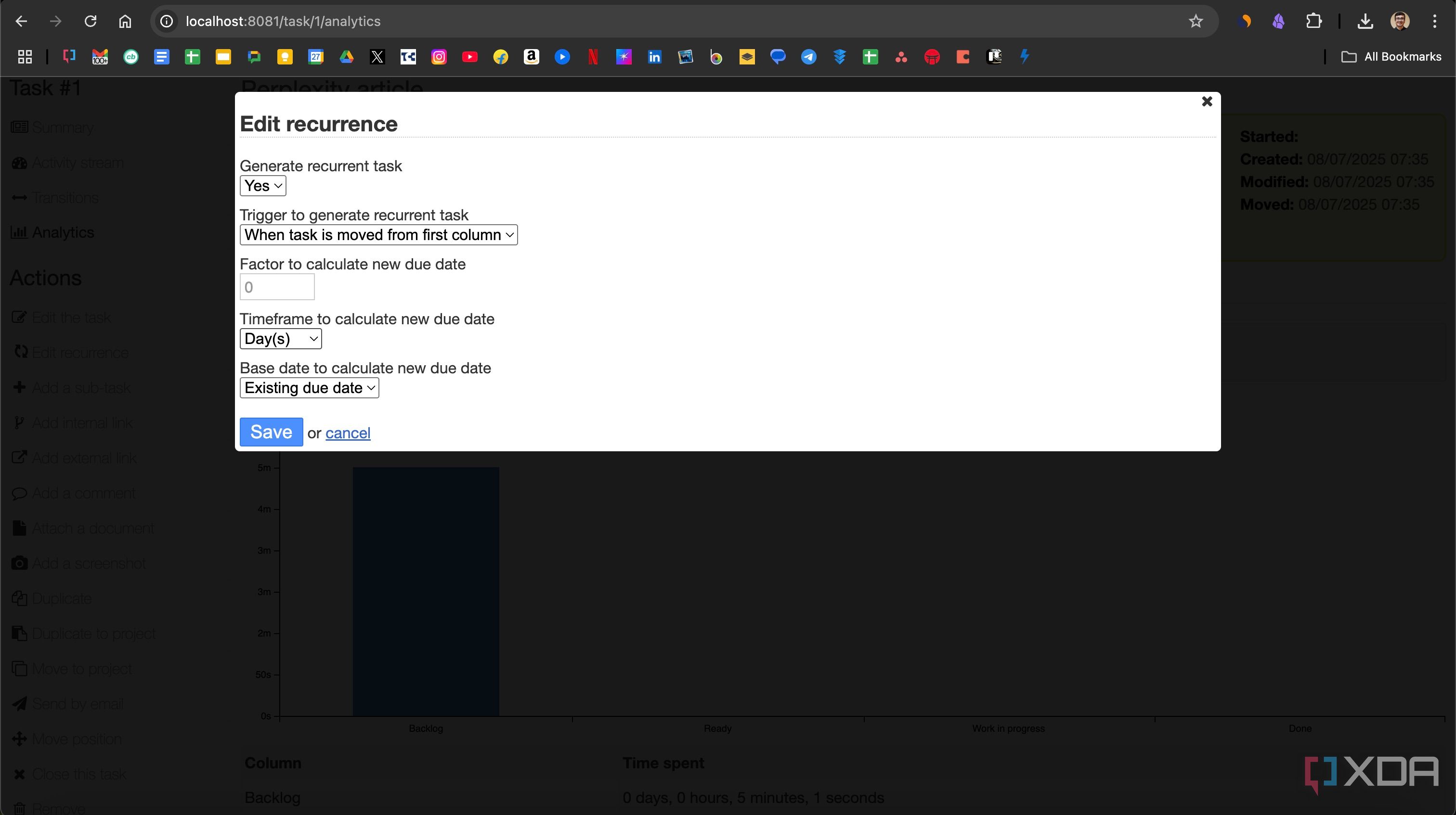 Create recurring tasks on Kanboard