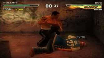 Rollins holding Doc in an ankle lock in Def Jam: Fight for NY.