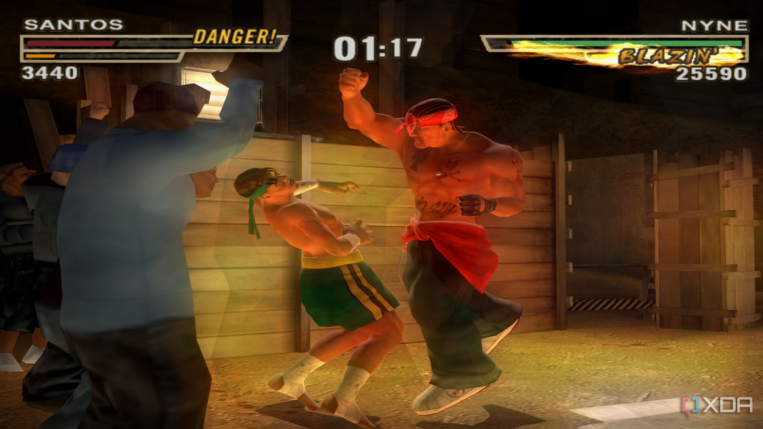 Nyne hitting Santos with an uppercut in Def Jam: Fight for NY.