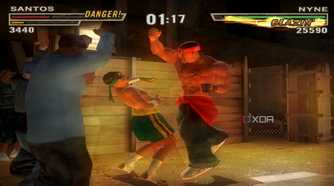 Nyne hitting Santos with an uppercut in Def Jam: Fight for NY.