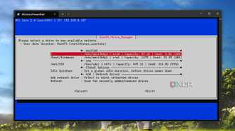 screenshot of dietpi available drives
