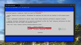 screenshot of dietpi nextcloud install select webserver