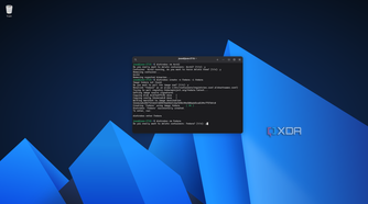 Screenshot of a console window on AnduinOS showing a distrobox command to remove a container