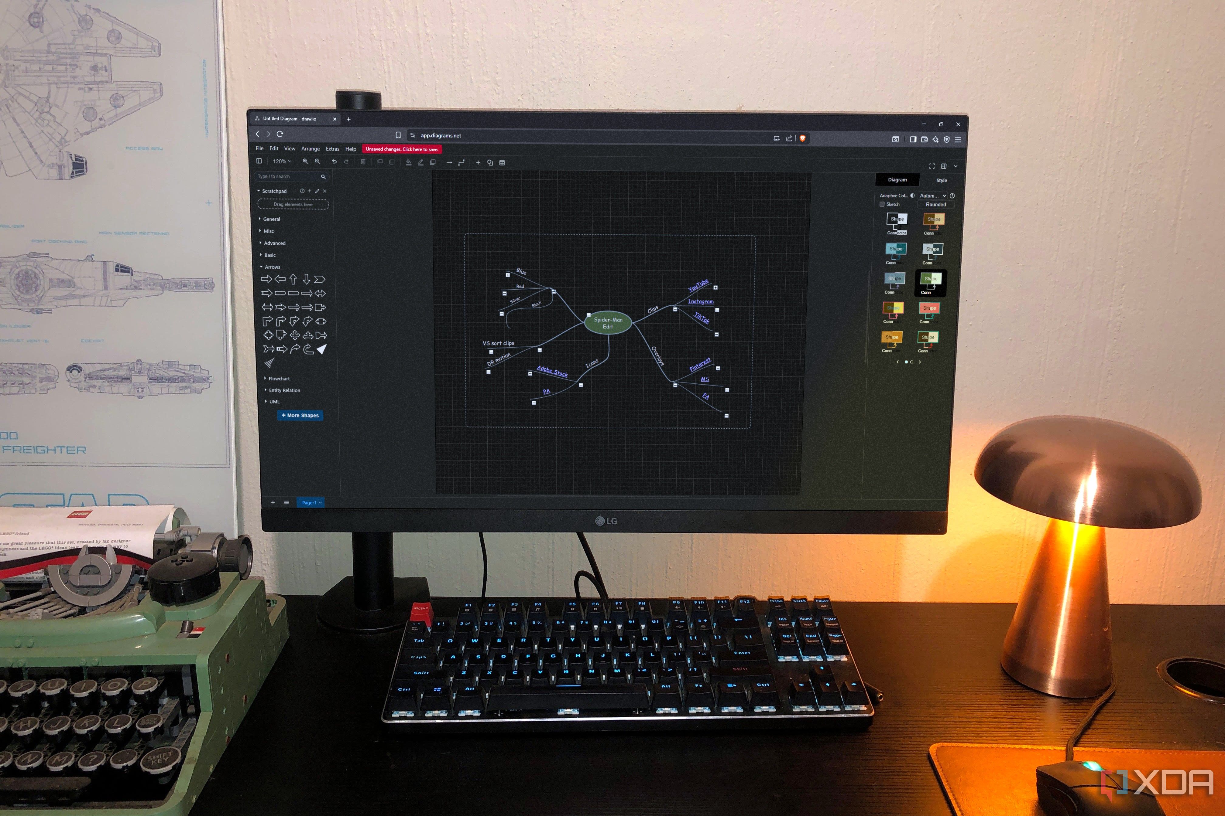DrawIO diagram displayed on desktop pc
