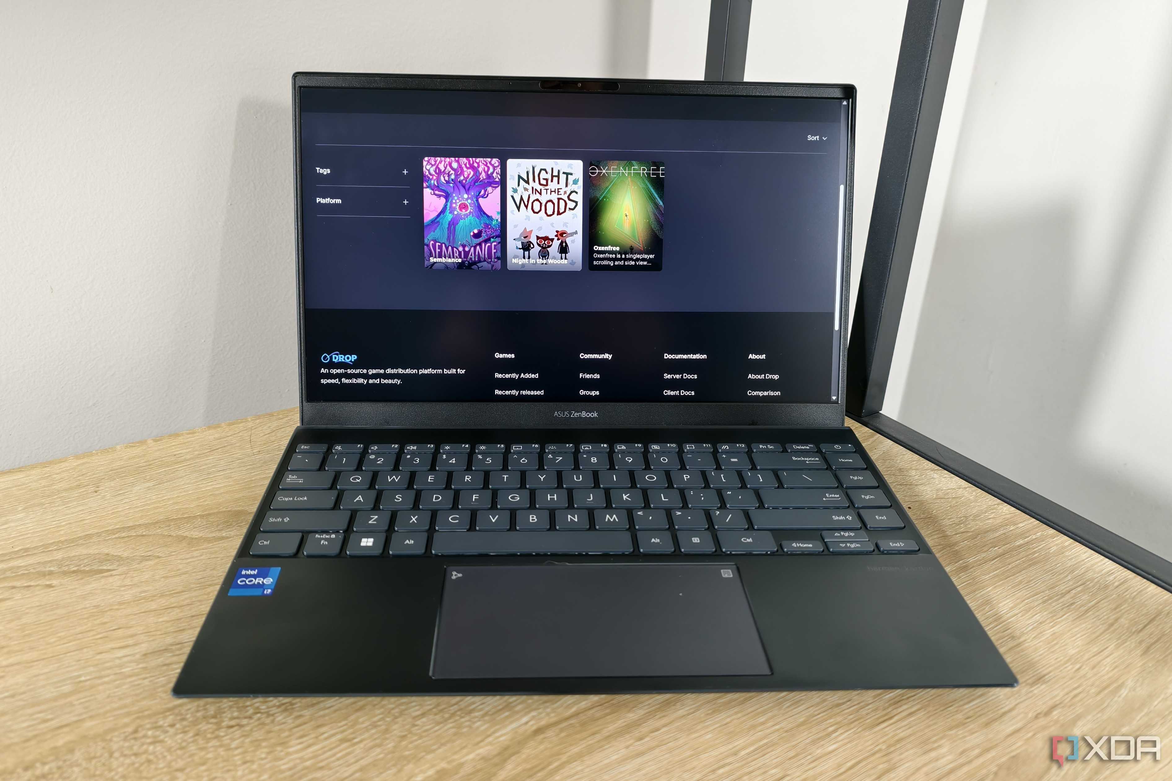 drop admin dashboard on a laptop