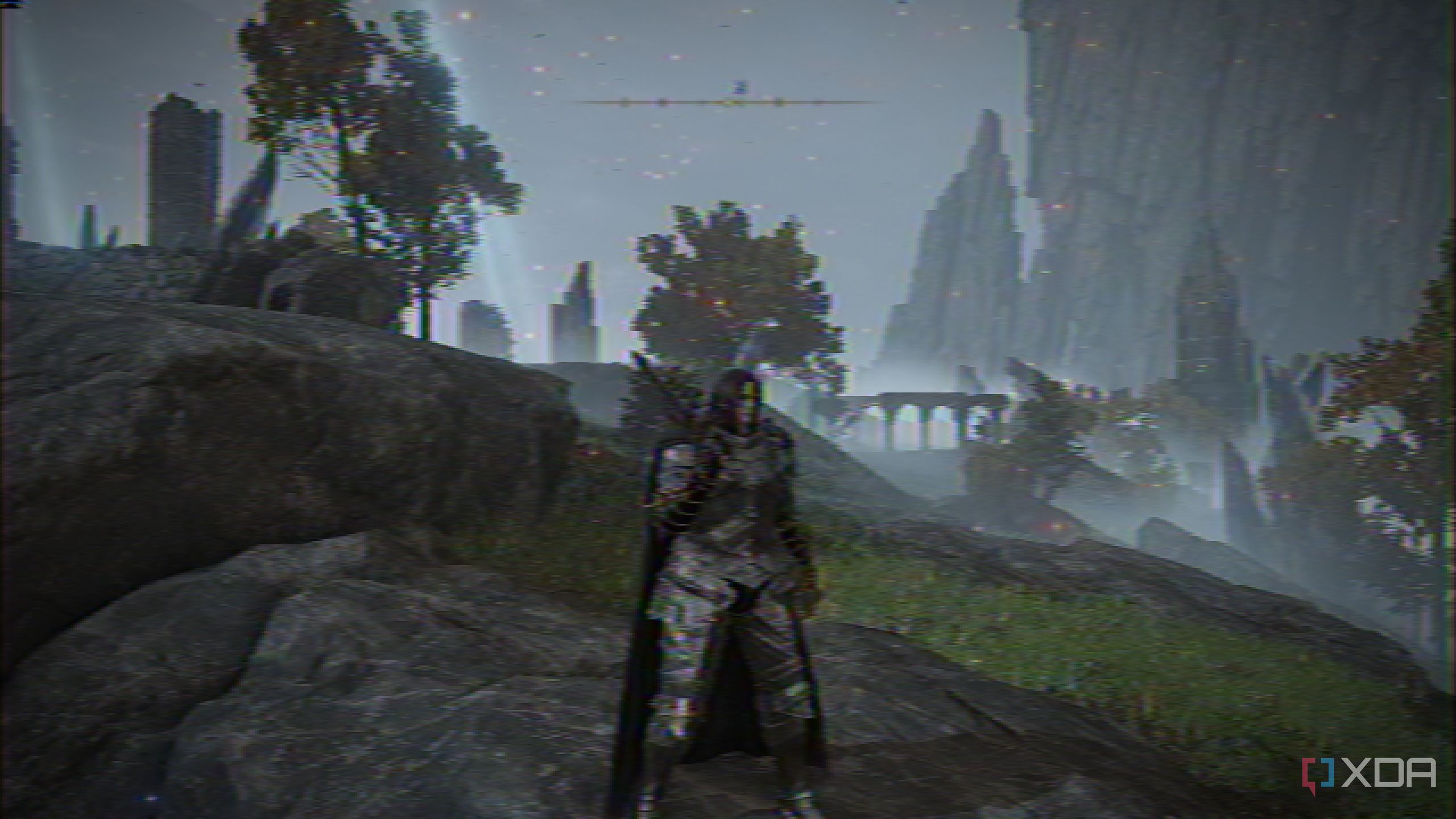 Blurred Elden Ring filter through ShaderGlass.