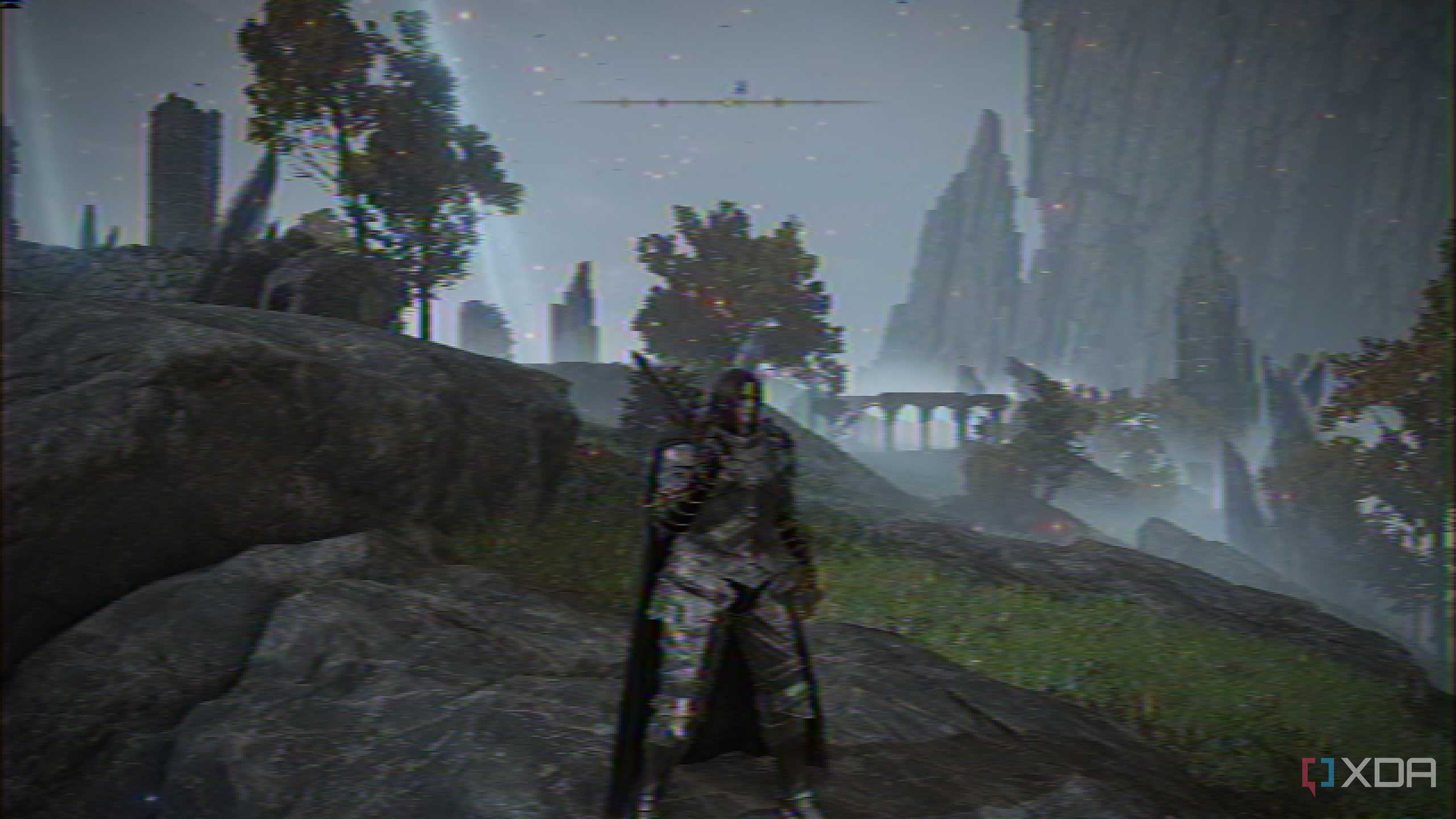 Blurred Elden Ring filter through ShaderGlass.