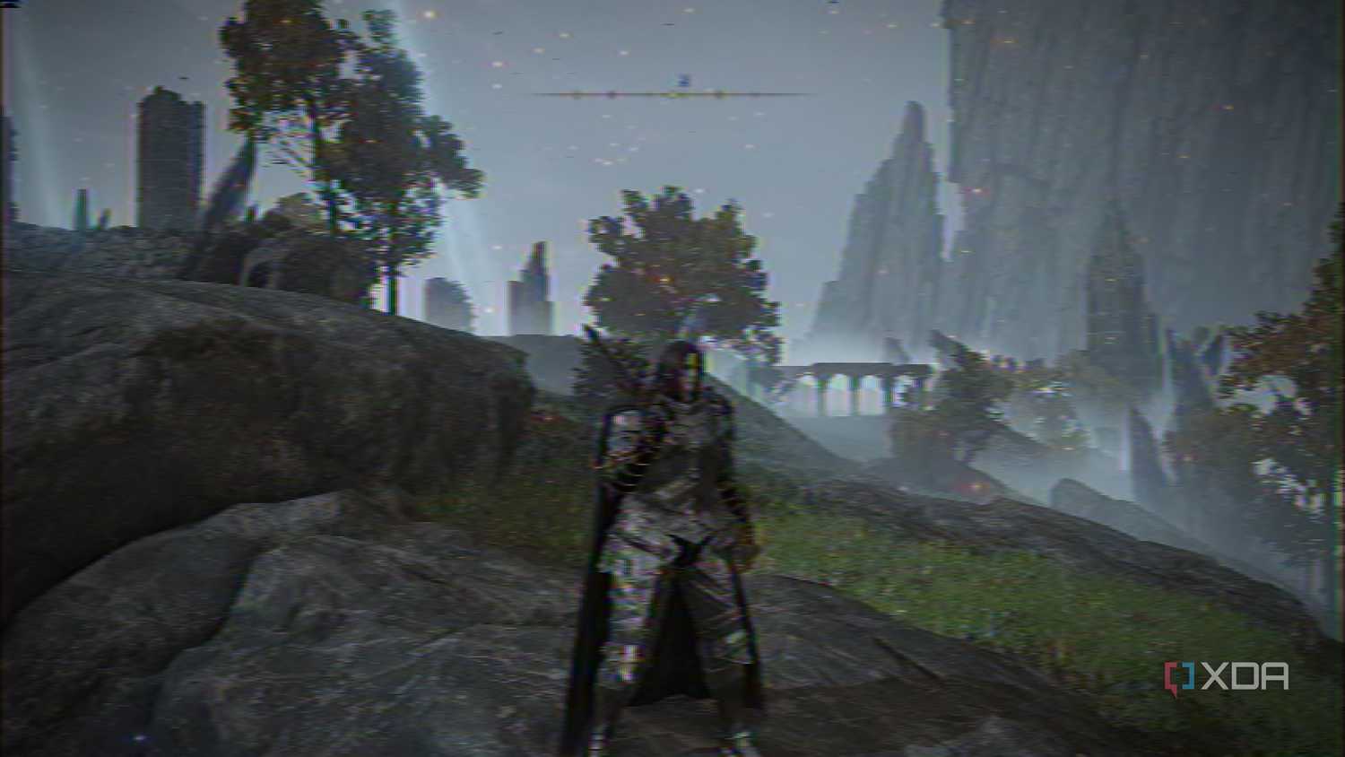 Blurred Elden Ring filter through ShaderGlass.